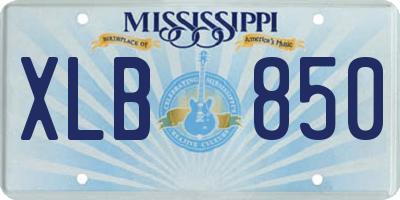 MS license plate XLB850