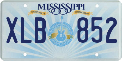 MS license plate XLB852