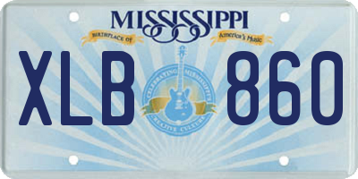 MS license plate XLB860