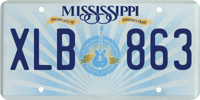 MS license plate XLB863