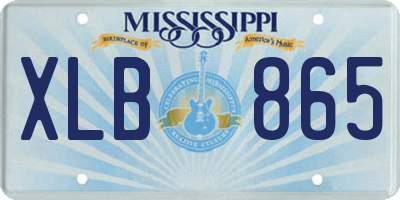 MS license plate XLB865