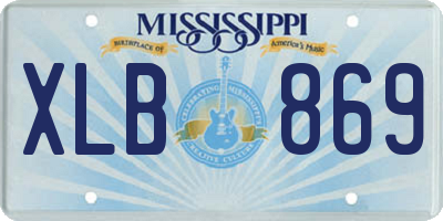 MS license plate XLB869