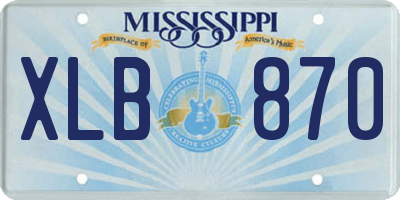 MS license plate XLB870