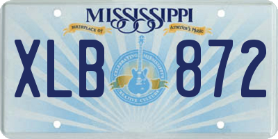 MS license plate XLB872
