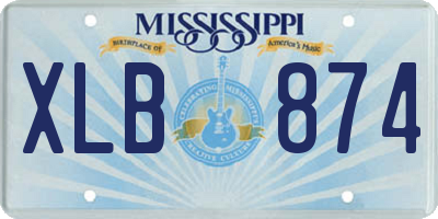 MS license plate XLB874