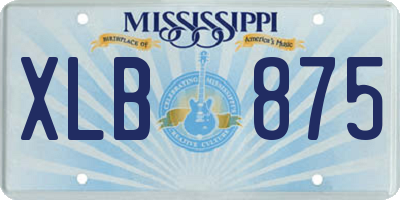 MS license plate XLB875