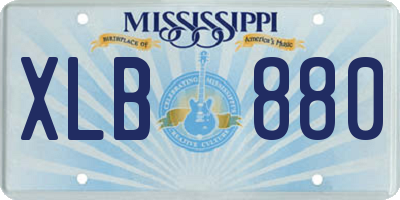 MS license plate XLB880