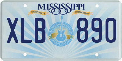 MS license plate XLB890