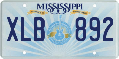 MS license plate XLB892