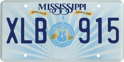 MS license plate XLB915