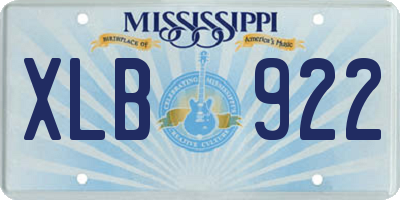 MS license plate XLB922