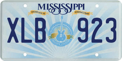 MS license plate XLB923