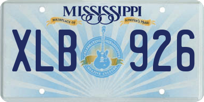 MS license plate XLB926