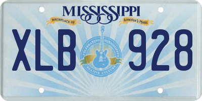 MS license plate XLB928