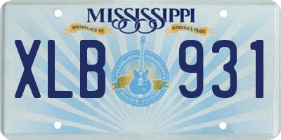 MS license plate XLB931