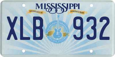 MS license plate XLB932