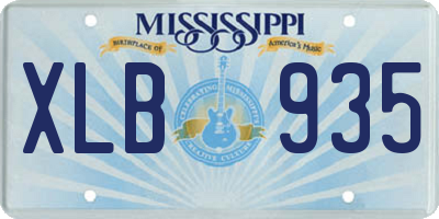 MS license plate XLB935