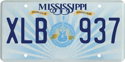 MS license plate XLB937