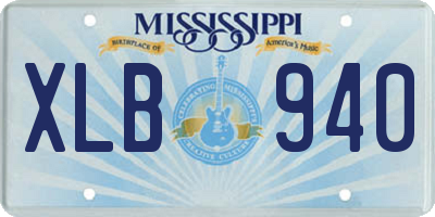 MS license plate XLB940