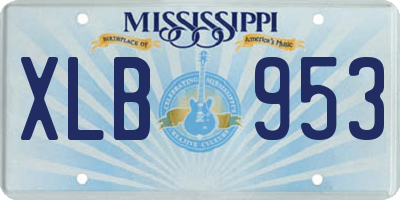 MS license plate XLB953