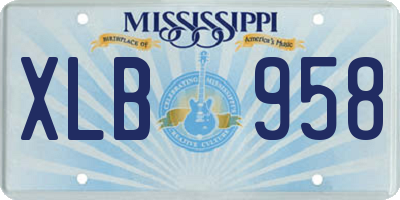 MS license plate XLB958