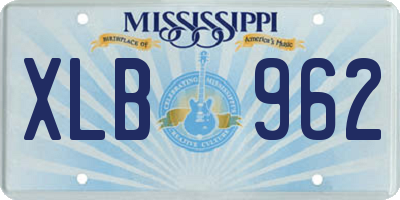 MS license plate XLB962
