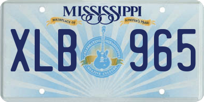 MS license plate XLB965