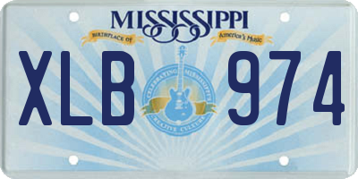 MS license plate XLB974