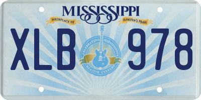 MS license plate XLB978