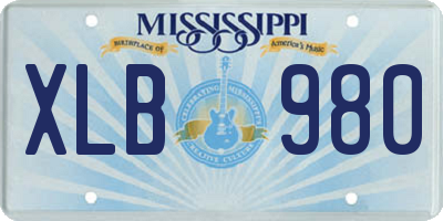 MS license plate XLB980
