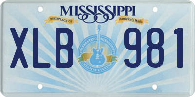 MS license plate XLB981