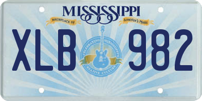 MS license plate XLB982