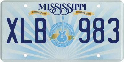 MS license plate XLB983