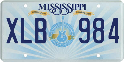MS license plate XLB984