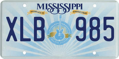 MS license plate XLB985