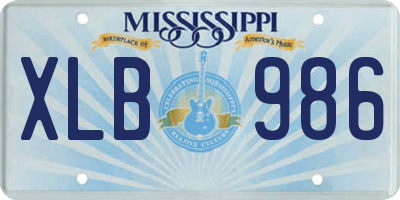MS license plate XLB986