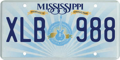 MS license plate XLB988