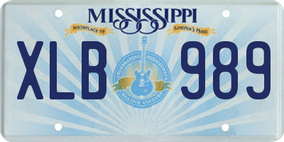 MS license plate XLB989