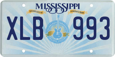 MS license plate XLB993