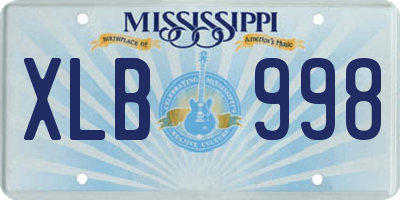 MS license plate XLB998