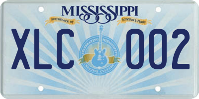 MS license plate XLC002
