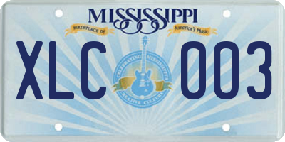 MS license plate XLC003