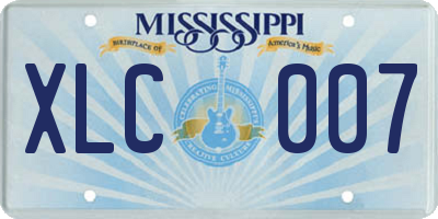MS license plate XLC007