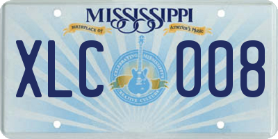 MS license plate XLC008