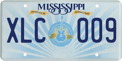 MS license plate XLC009