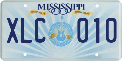 MS license plate XLC010