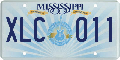 MS license plate XLC011