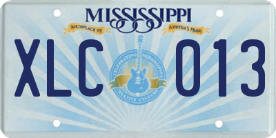 MS license plate XLC013