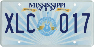MS license plate XLC017