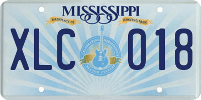 MS license plate XLC018